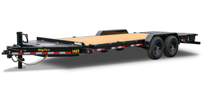 a 14EH big tex trailer with a wooden deck